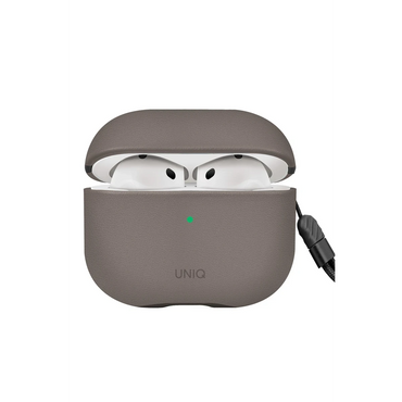 Uniq Apple Airpods 4 (4.nesil) Lyden DS Deri Kılıf - Titan Gri