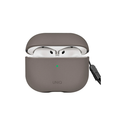 Uniq Apple Airpods 4 (4.nesil) Lyden DS Deri Kılıf - Titan Gri