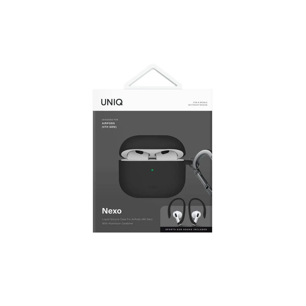 Uniq Apple Airpods 4 (4.nesil) Nexo Silikon Kılıf - Siyah