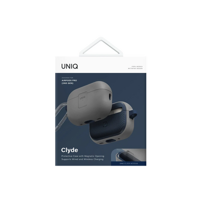 Uniq Apple Airpods Pro 2 (2.nesil) Clyde Kilitli Kılıf - Gri