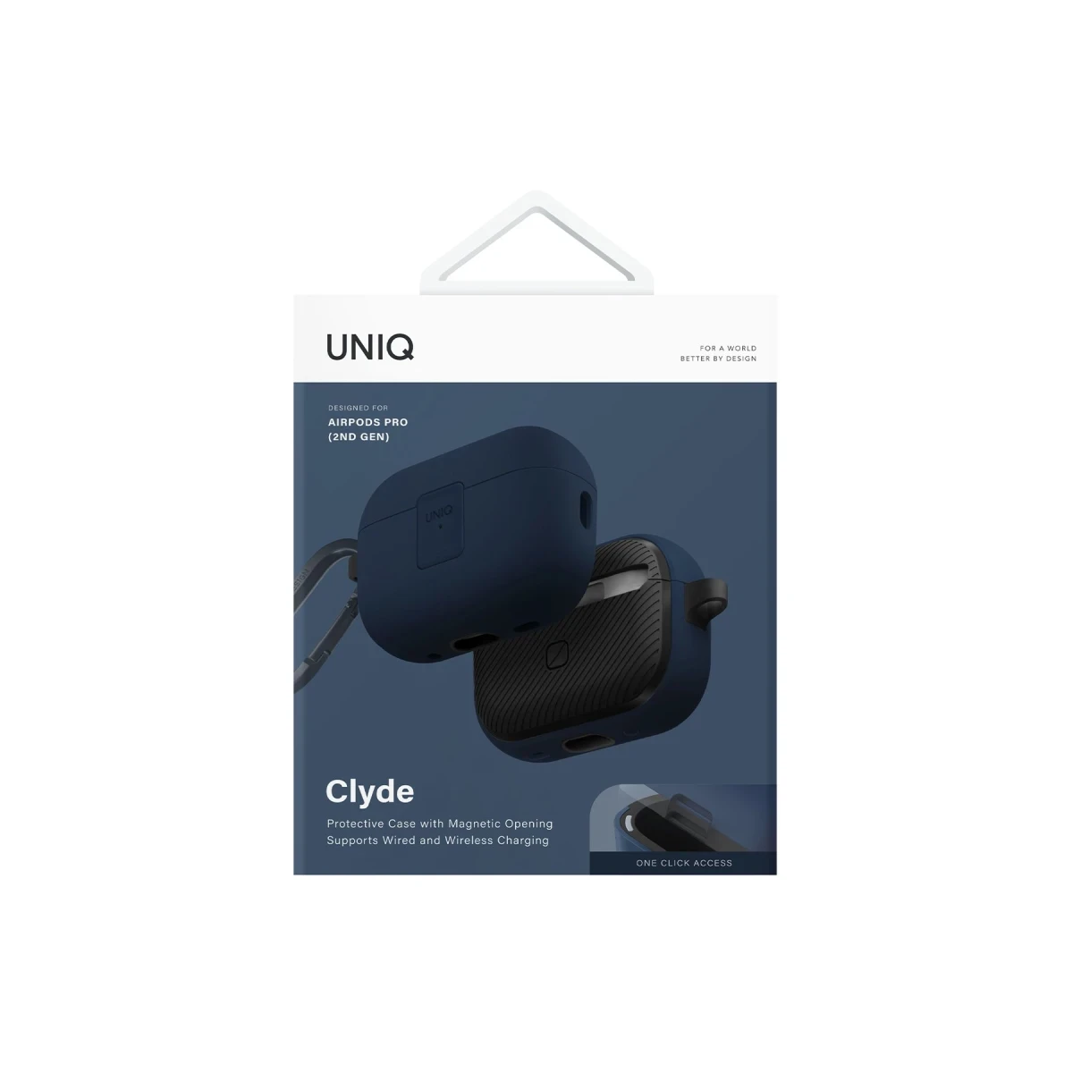 Uniq Apple Airpods Pro 2 (2.nesil) Clyde Kilitli Kılıf - Mavi