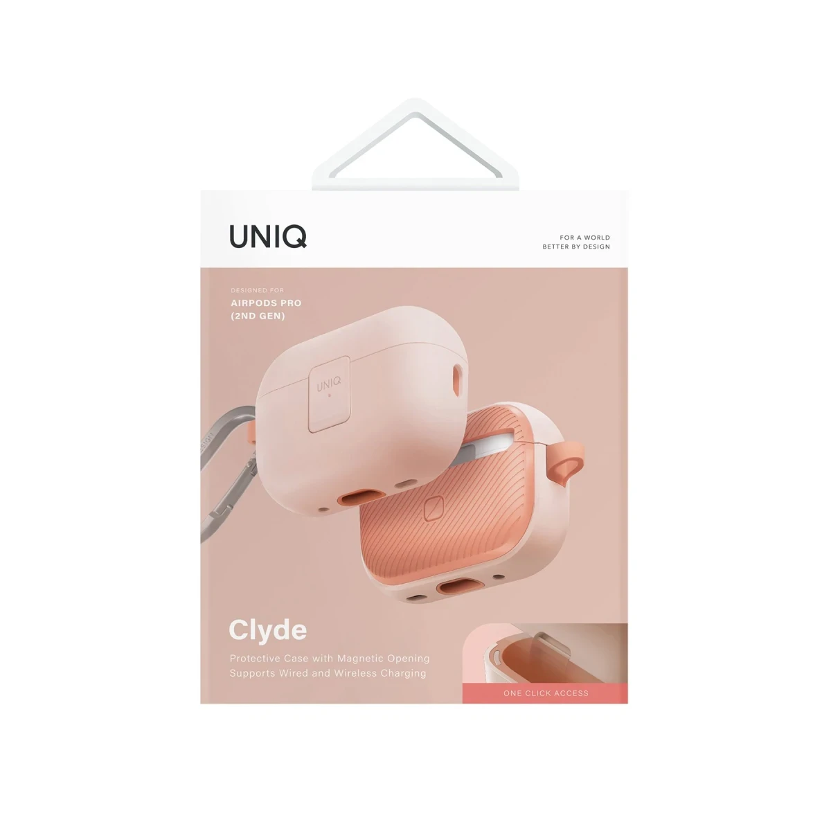 Uniq Apple Airpods Pro 2 (2.nesil) Clyde Kilitli Kılıf - Pembe
