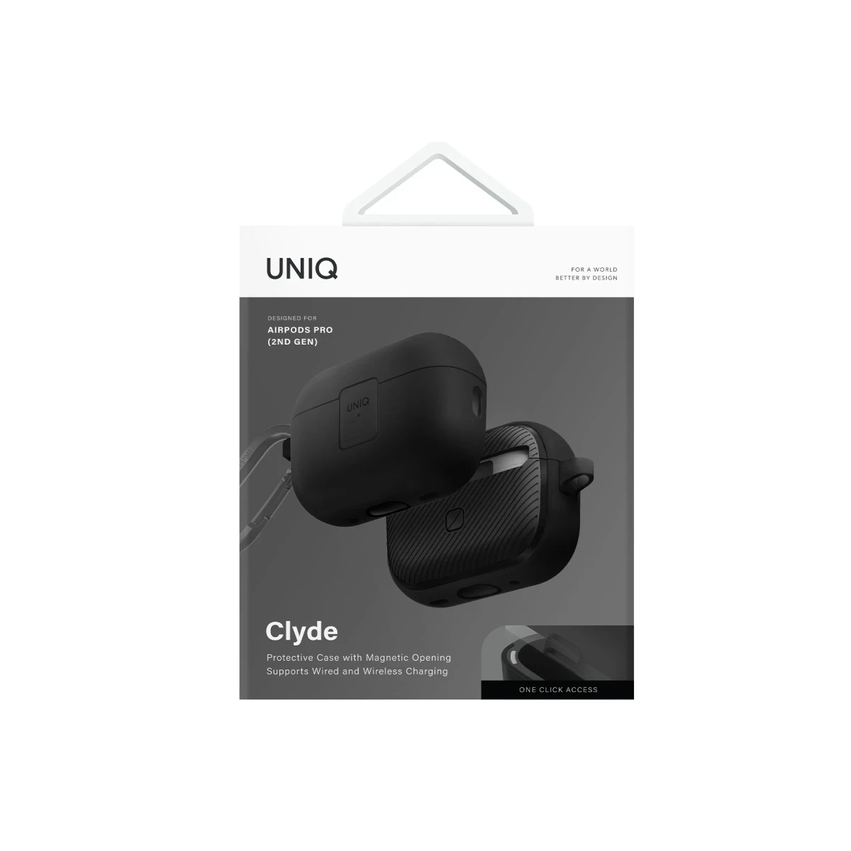 Uniq Apple Airpods Pro 2 (2.nesil) Clyde Kilitli Kılıf - Siyah