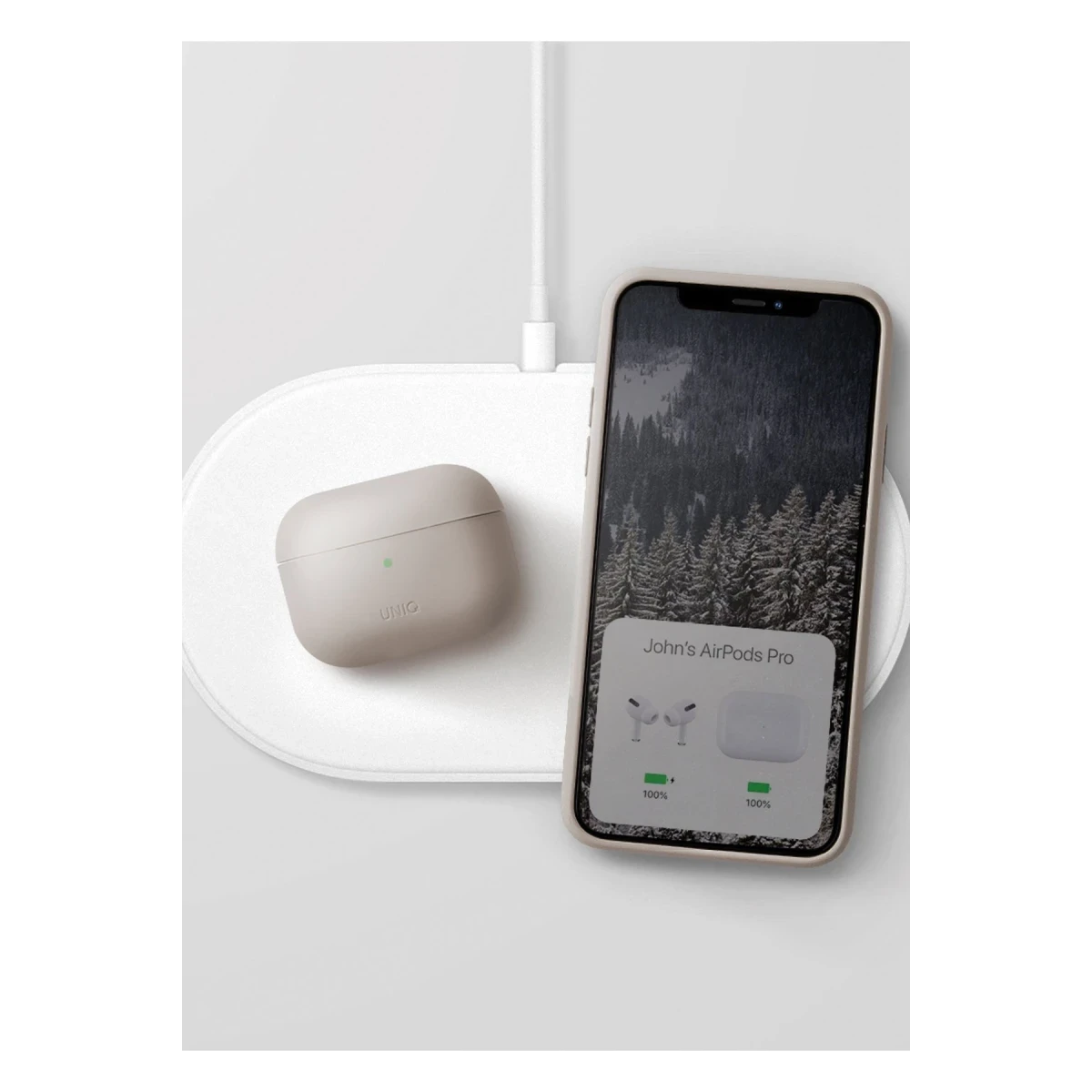 Uniq Apple Airpods Pro 2 (2.nesil) Lino Silikon Kılıf - Gri
