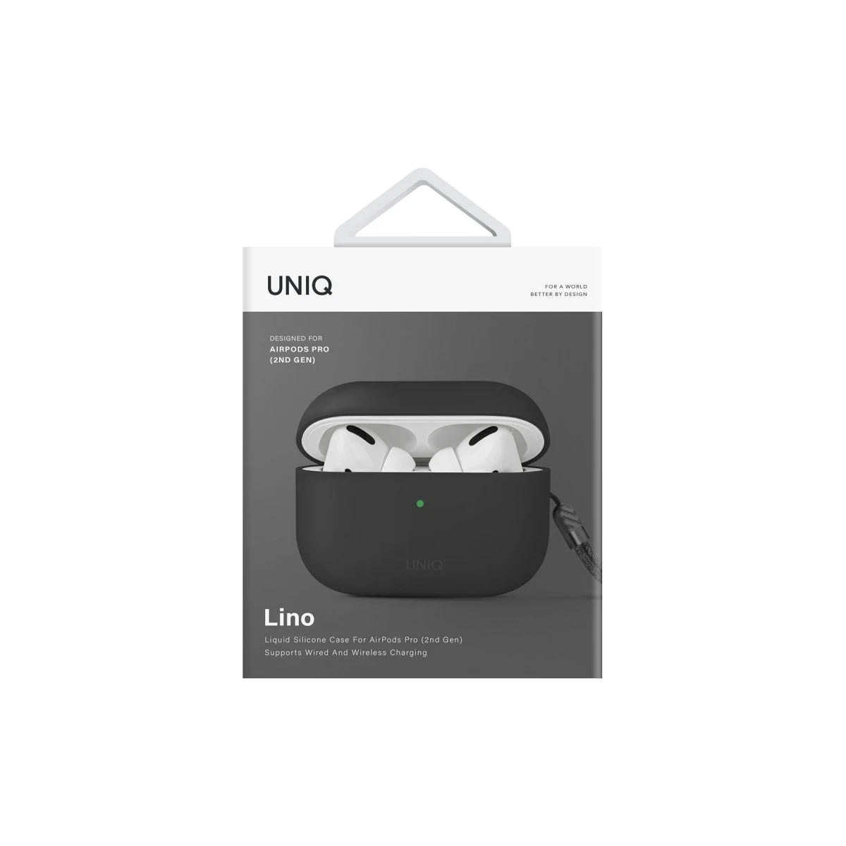 Uniq Apple Airpods Pro 2 (2.nesil) Lino Silikon Kılıf - Gri