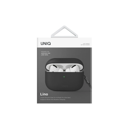 Uniq Apple Airpods Pro 2 (2.nesil) Lino Silikon Kılıf - Gri
