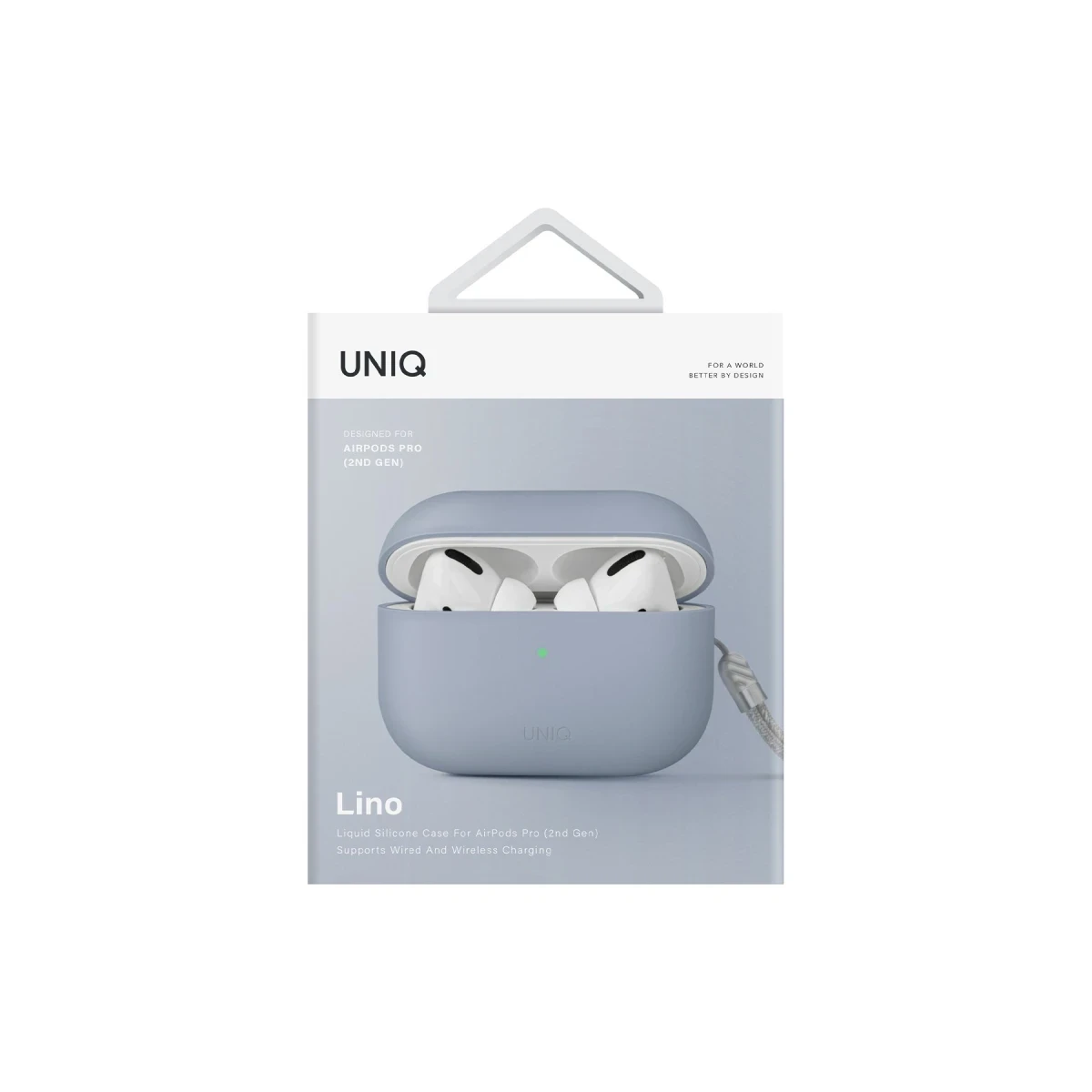Uniq Apple Airpods Pro 2 (2.nesil) Lino Silikon Kılıf - Mavi