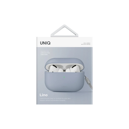 Uniq Apple Airpods Pro 2 (2.nesil) Lino Silikon Kılıf - Mavi