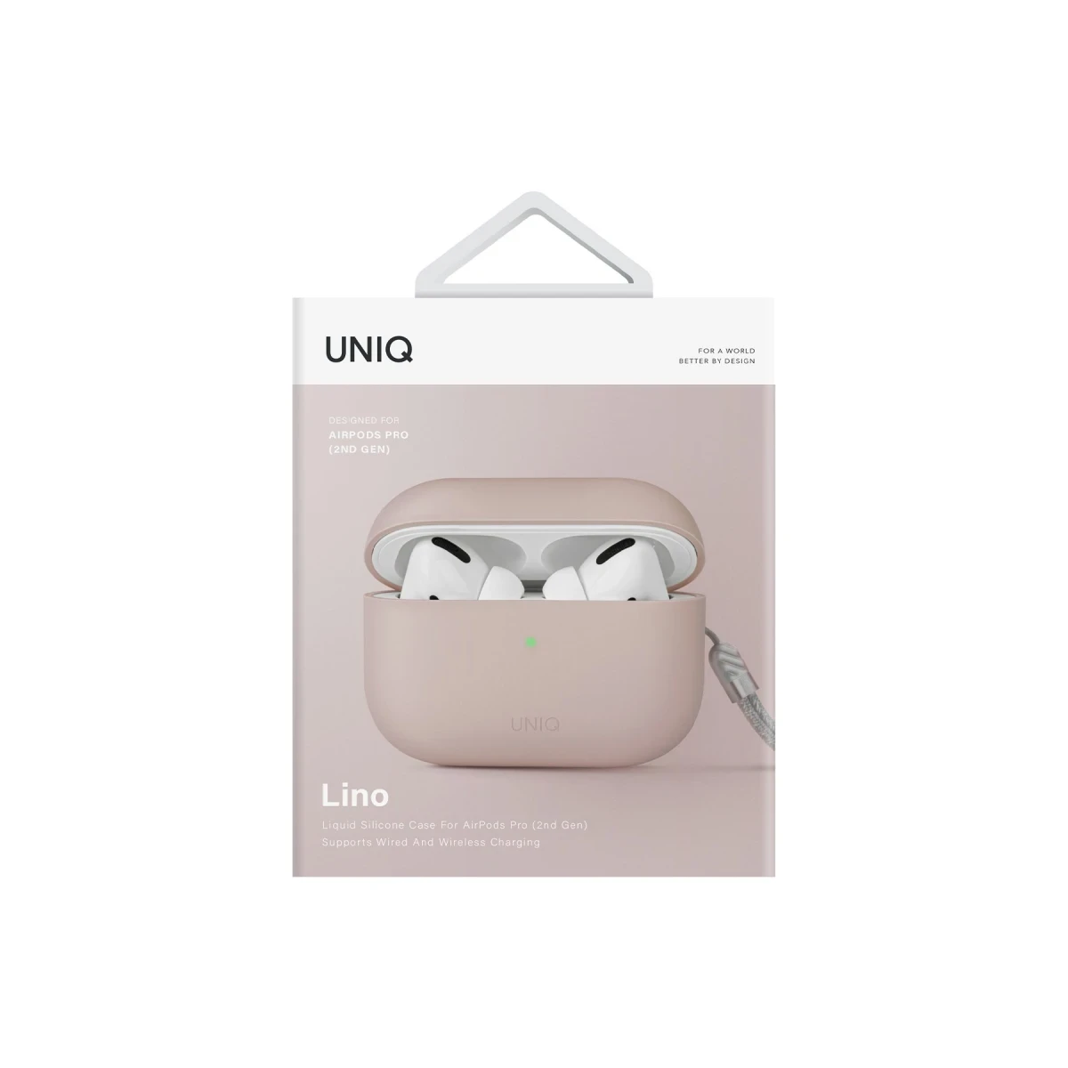 Uniq Apple Airpods Pro 2 (2.nesil) Lino Silikon Kılıf - Pembe