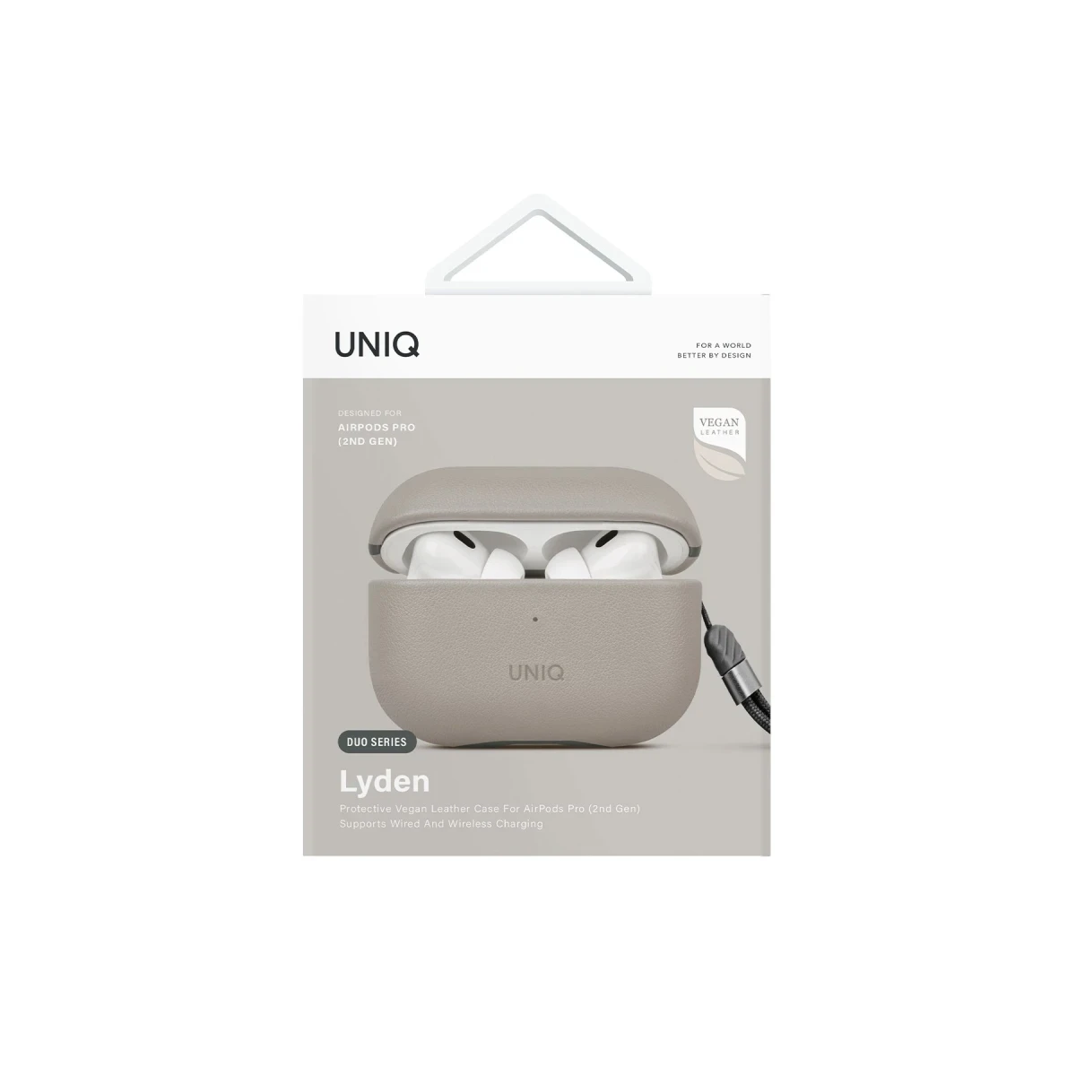 Uniq Apple Airpods Pro 2 (2.nesil) Lyden DS Deri Kılıf - Bej