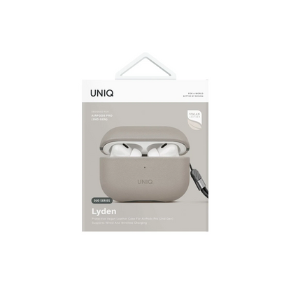 Uniq Apple Airpods Pro 2 (2.nesil) Lyden DS Deri Kılıf - Bej