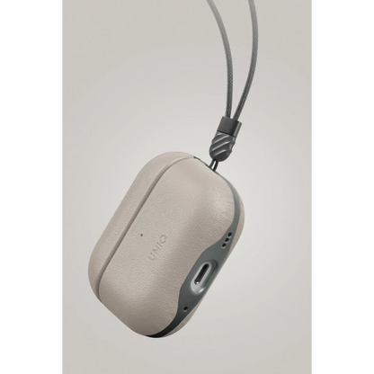 Uniq Apple Airpods Pro 2 (2.nesil) Lyden DS Deri Kılıf - Bej