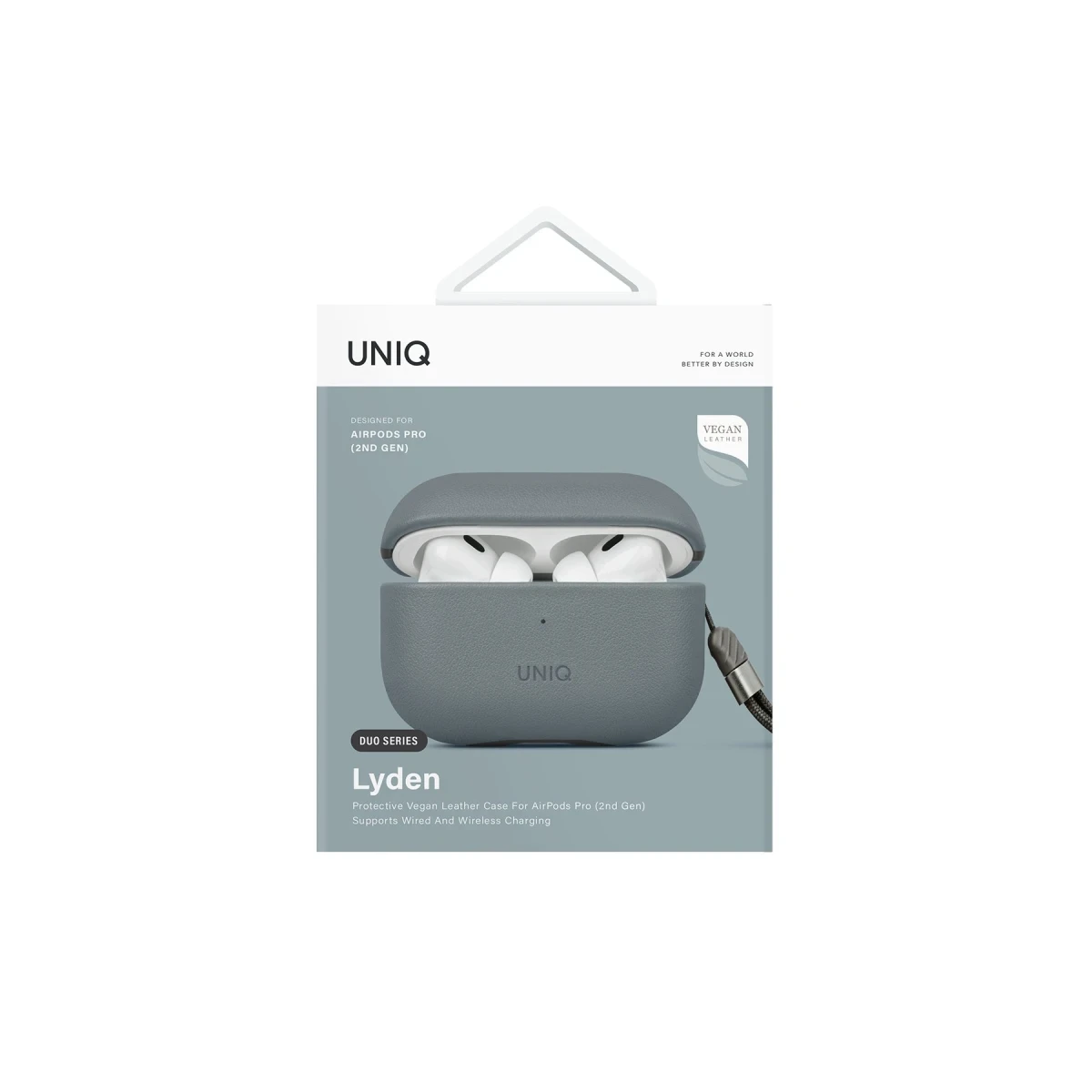 Uniq Apple Airpods Pro 2 (2.nesil) Lyden DS Deri Kılıf - Mavi