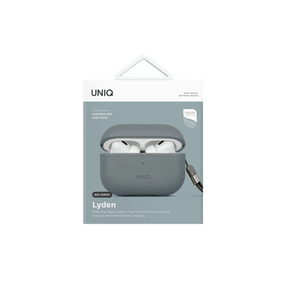 Uniq Apple Airpods Pro 2 (2.nesil) Lyden DS Deri Kılıf - Mavi