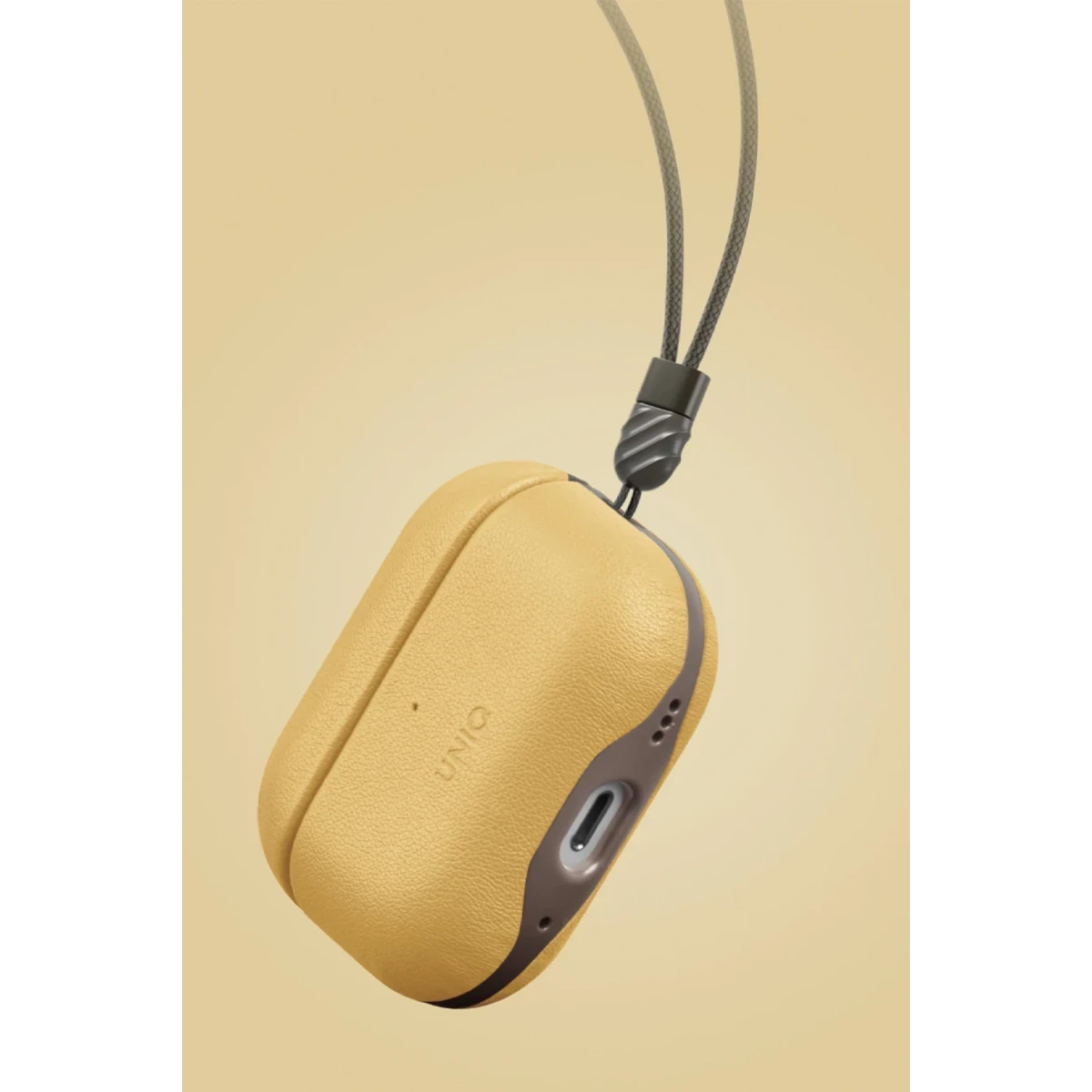 Uniq Apple Airpods Pro 2 (2.nesil) Lyden DS Deri Kılıf - Sarı