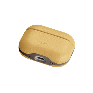 Uniq Apple Airpods Pro 2 (2.nesil) Lyden DS Deri Kılıf - Sarı
