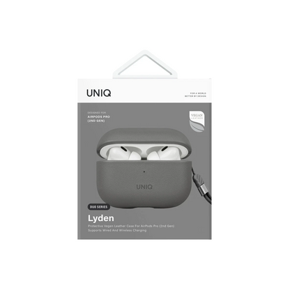 Uniq Apple Airpods Pro 2 (2.nesil) Lyden DS Deri Kılıf - Siyah