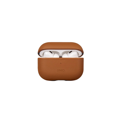 Uniq Apple Airpods Pro 2 (2.nesil) Terra Genuine Deri Kılıf - Kahverengi