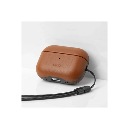 Uniq Apple Airpods Pro 2 (2.nesil) Terra Genuine Deri Kılıf - Kahverengi