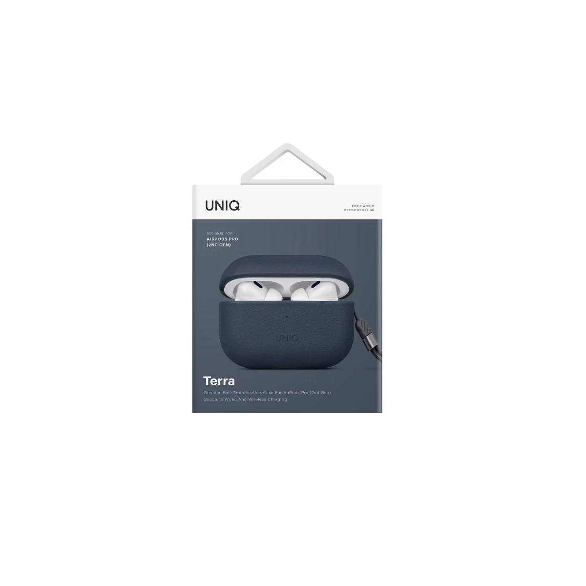Uniq Apple Airpods Pro 2 (2.nesil) Terra Genuine Deri Kılıf - Lacivert
