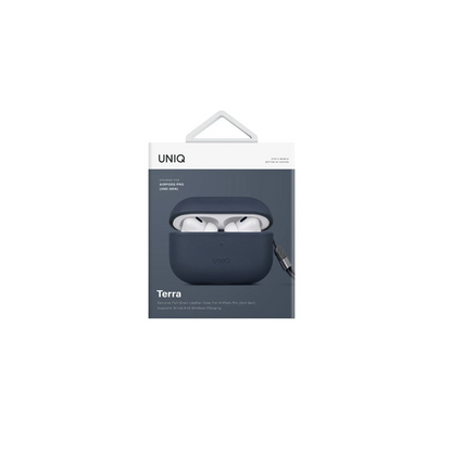 Uniq Apple Airpods Pro 2 (2.nesil) Terra Genuine Deri Kılıf - Lacivert