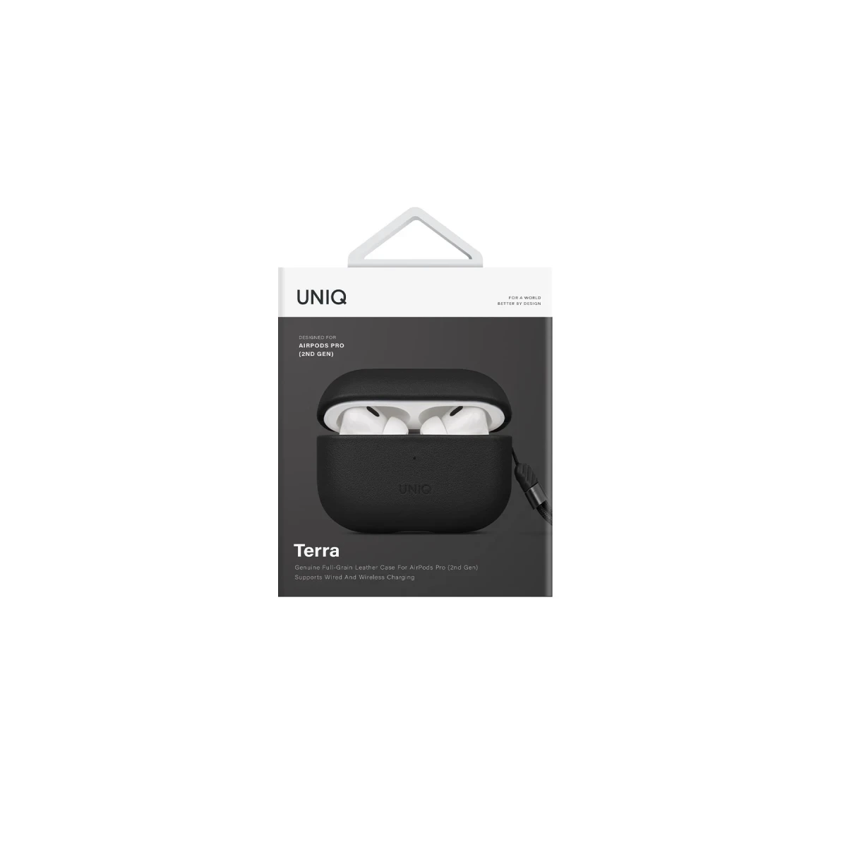Uniq Apple Airpods Pro 2 (2.nesil) Terra Genuine Deri Kılıf - Siyah