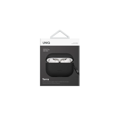 Uniq Apple Airpods Pro 2 (2.nesil) Terra Genuine Deri Kılıf - Siyah