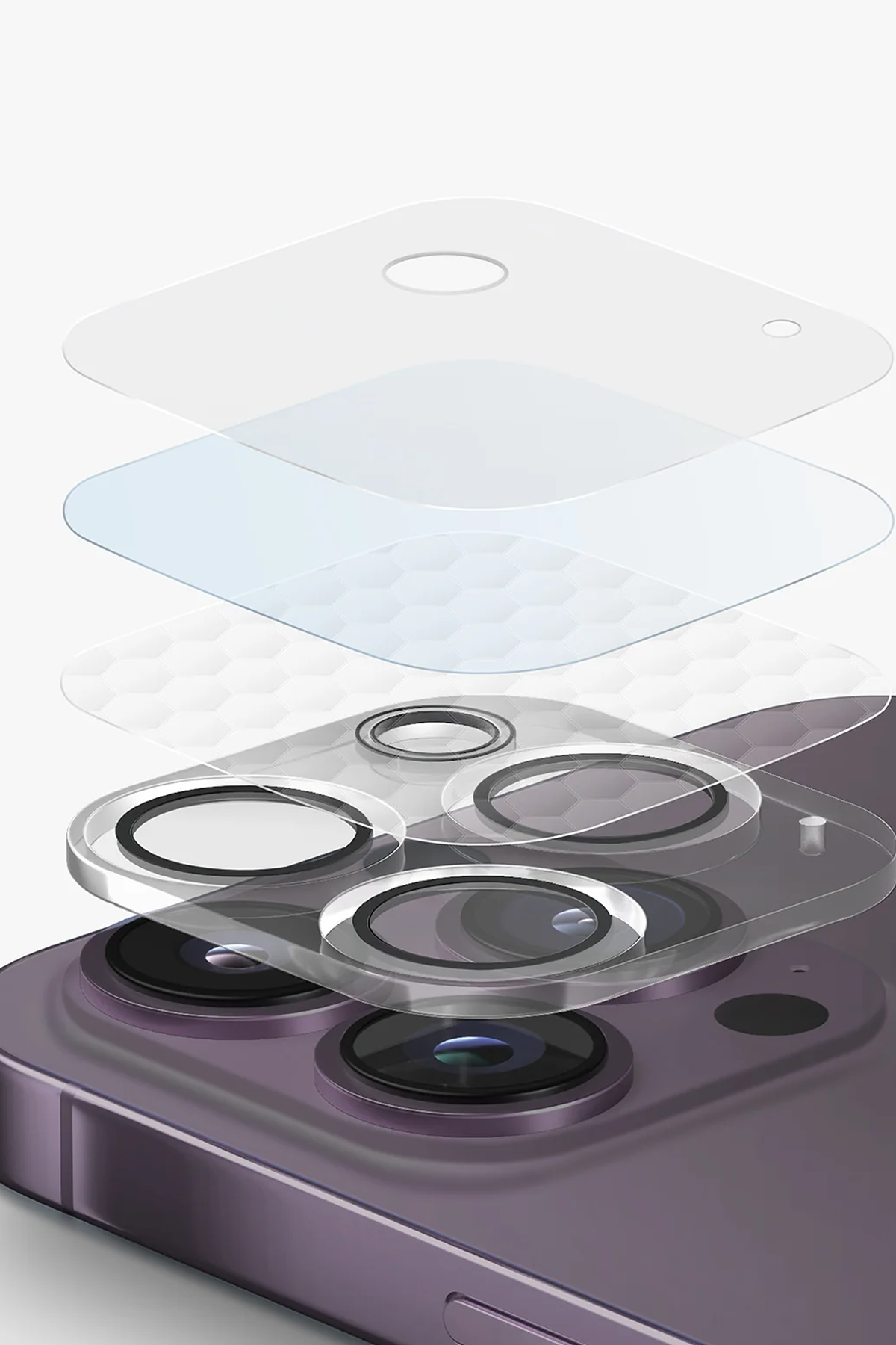 Uniq Apple iPhone 14 Pro Max Optix Kamera Lens Koruyucu - Şeffaf
