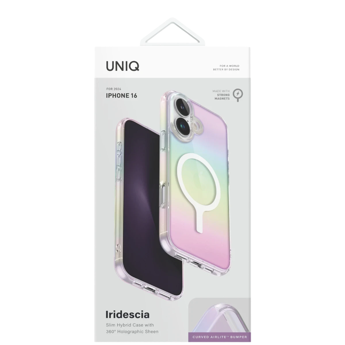Uniq Apple iPhone 16 Pro Iridescia Magsafe Kapak - Pembe Rainbow
