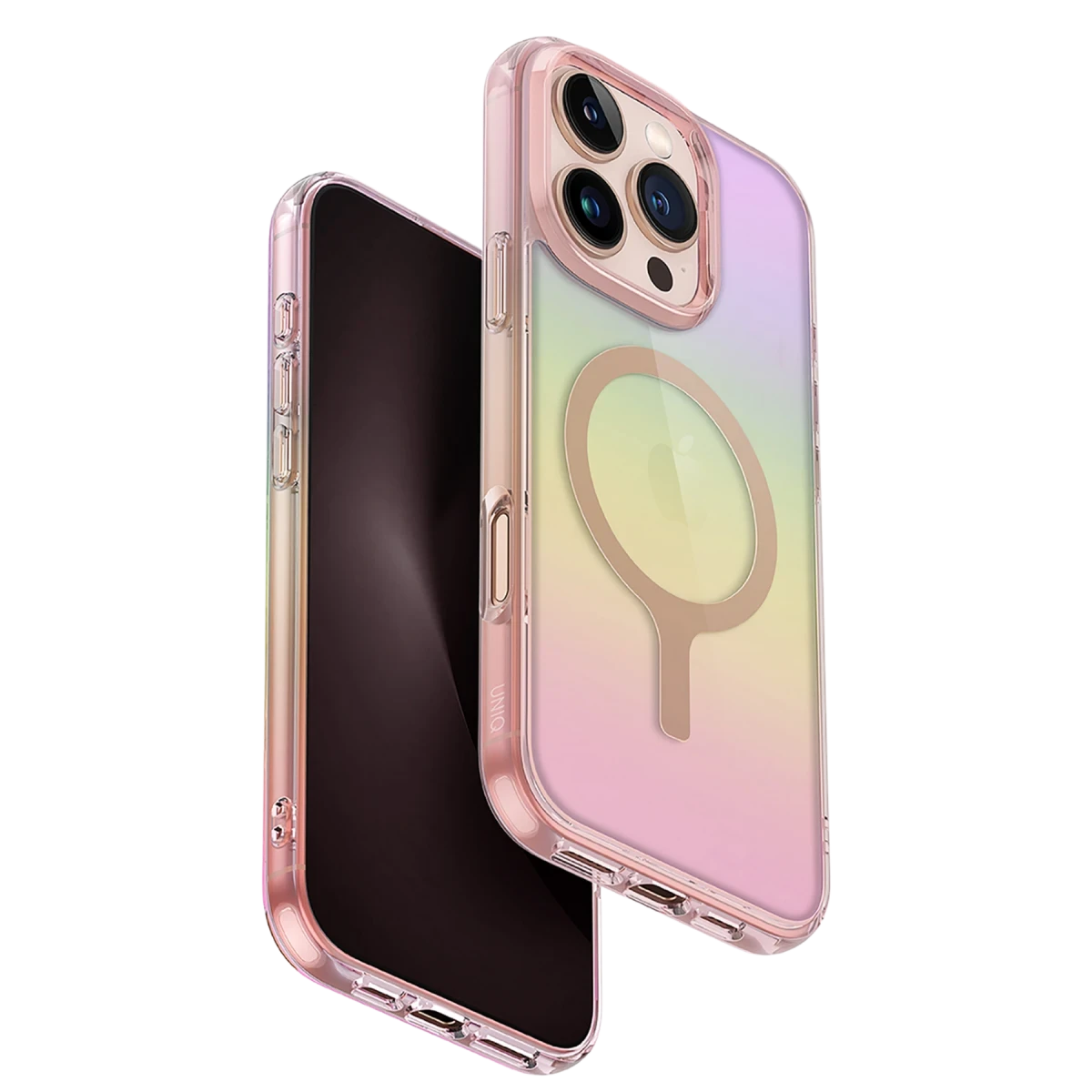 Uniq Apple iPhone 16 Pro Iridescia Magsafe Kapak - Pembe Rainbow