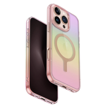 Uniq Apple iPhone 16 Pro Iridescia Magsafe Kapak - Pembe Rainbow