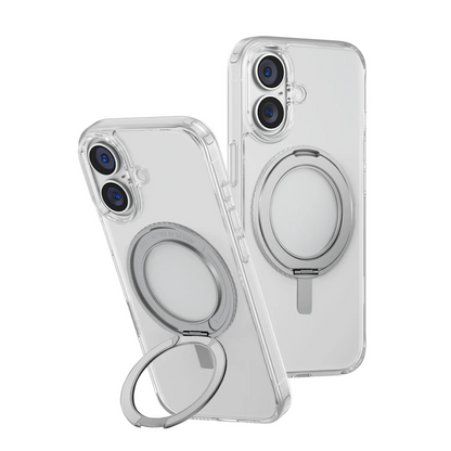 Uniq Apple iPhone 16 Swivix Rotating Kickstand Kapak - Şeffaf