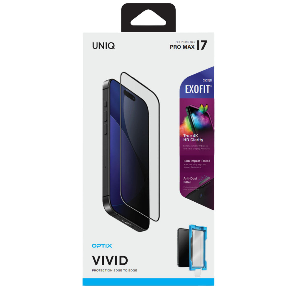 Uniq Apple iPhone 17 Pro Max Optix Exofit Vivid Applicator HD Cam Ekran Koruyucu