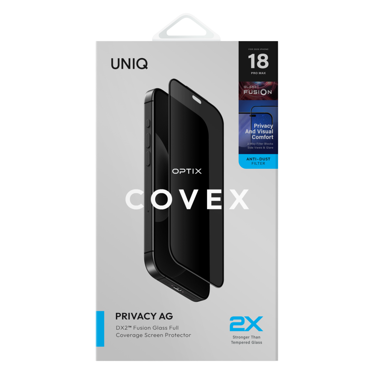 Uniq Apple iPhone 18 Pro Max Optix Covex Vivid AG Cam Hayalet Ekran Koruyucu