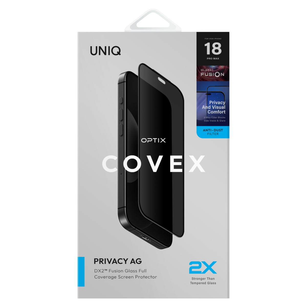 Uniq Apple iPhone 18 Pro Optix Covex Vivid AG Cam Hayalet Ekran Koruyucu