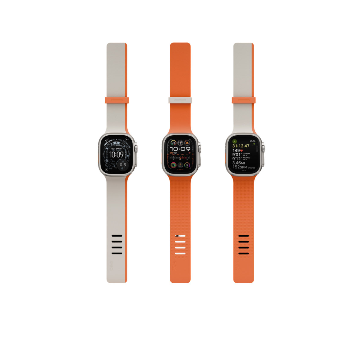 Uniq Apple Watch Ultra 49mm Revix IV Reversible Manyetik Kordon - Siyah-Gri