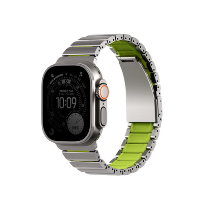Uniq Apple Watch Ultra 49mm Strova Flex Steel Kordon - Siyah-Turuncu