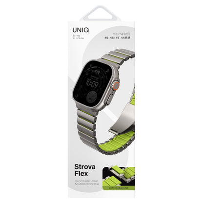 Uniq Apple Watch Ultra 49mm Strova Flex Steel Kordon - Siyah-Turuncu