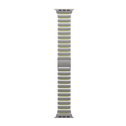 Uniq Apple Watch Ultra 49mm Strova Flex Steel Kordon - Siyah-Turuncu