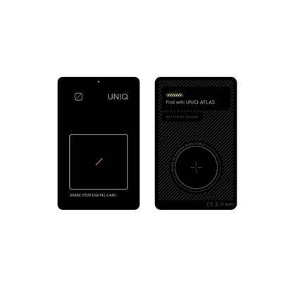 Uniq Atlas NFC Find My Destekli Dijital Göstergeli Kablosuz Şarjlı Dijital Kart - Siyah