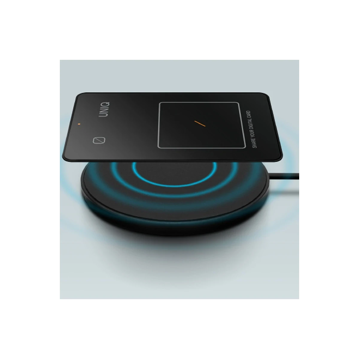 Uniq Atlas NFC Find My Destekli Dijital Göstergeli Kablosuz Şarjlı Dijital Kart - Siyah