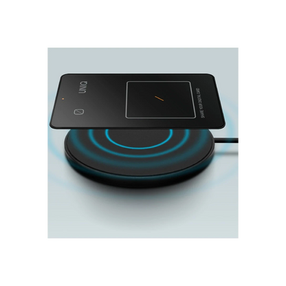 Uniq Atlas NFC Find My Destekli Dijital Göstergeli Kablosuz Şarjlı Dijital Kart - Siyah