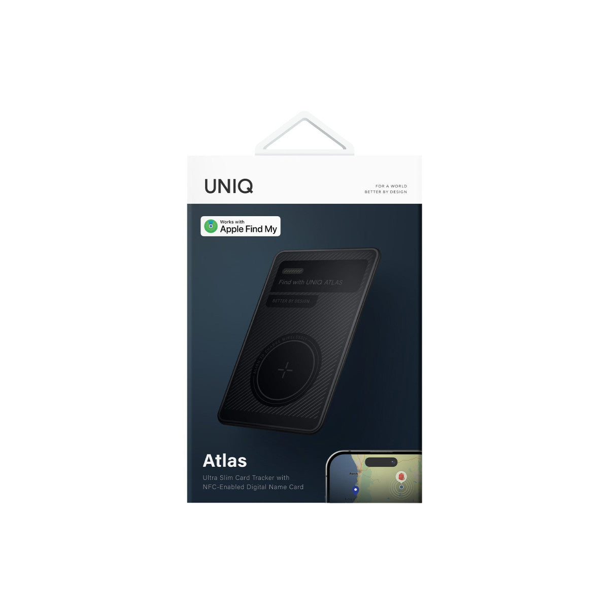 Uniq Atlas NFC Find My Destekli Dijital Göstergeli Kablosuz Şarjlı Dijital Kart