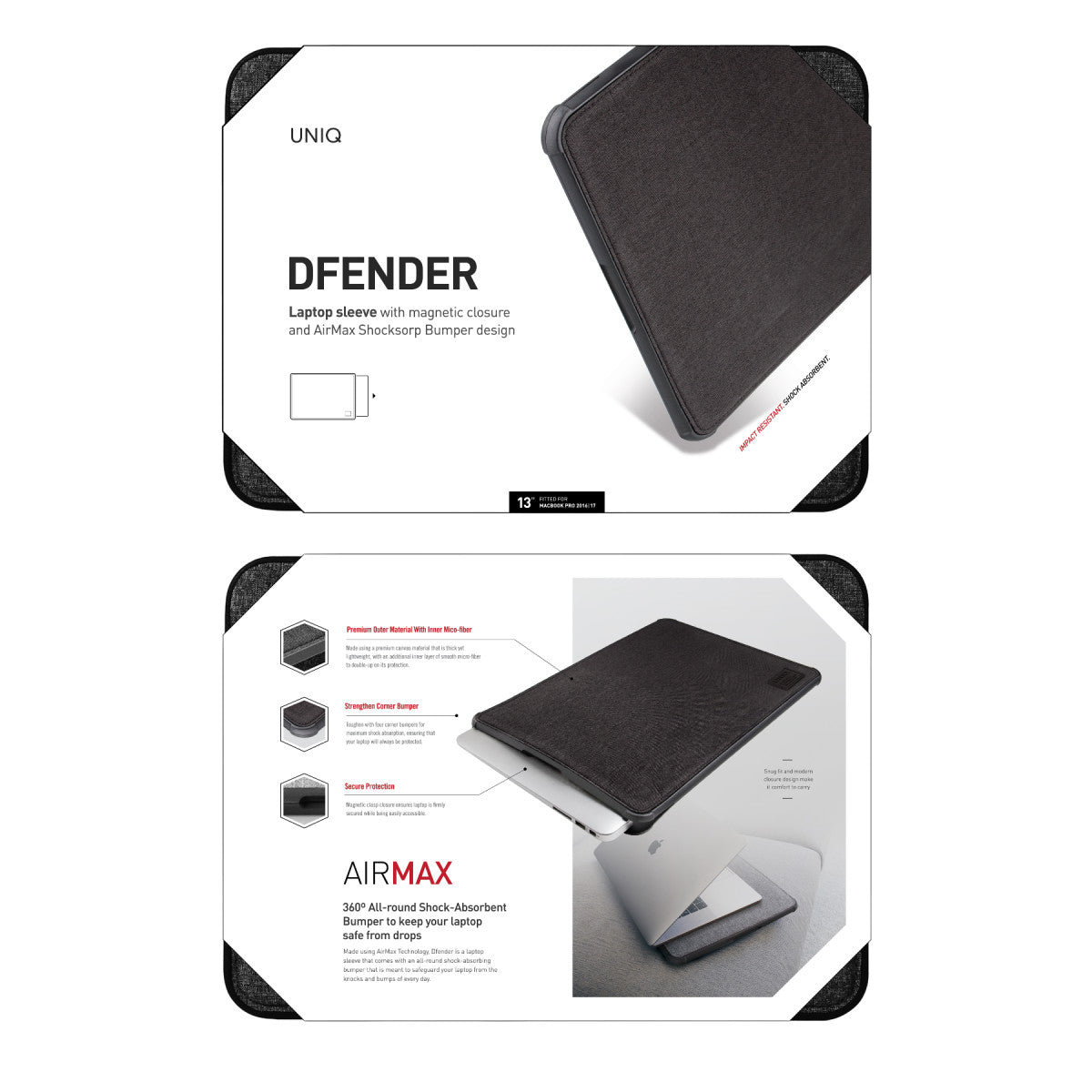 Uniq Defender 16inç Airbag Laptop Koruyucu Kılıf