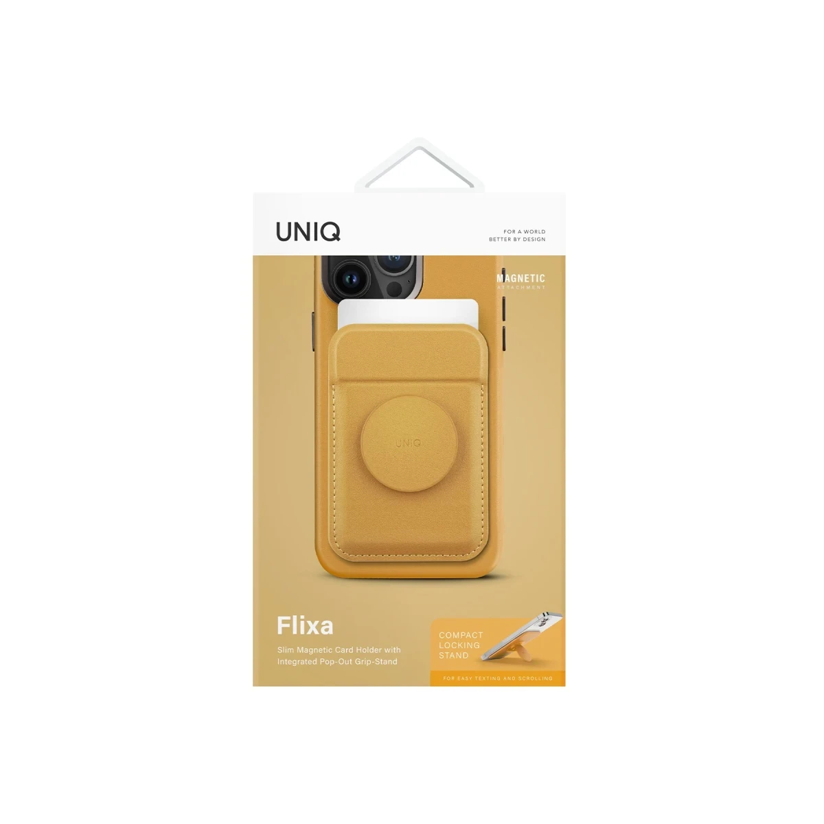 Uniq Flixa Popsocketli Manyetik Kartlık Stant - Sarı