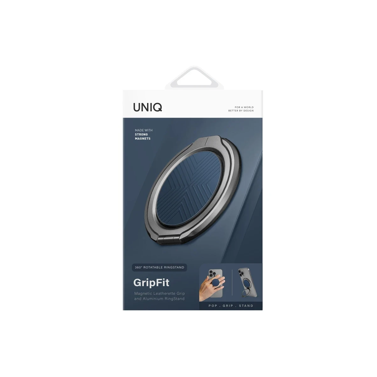 Uniq GripFit Classic 360 Manyetik Magsafe Kickstand Yüzük - Mavi