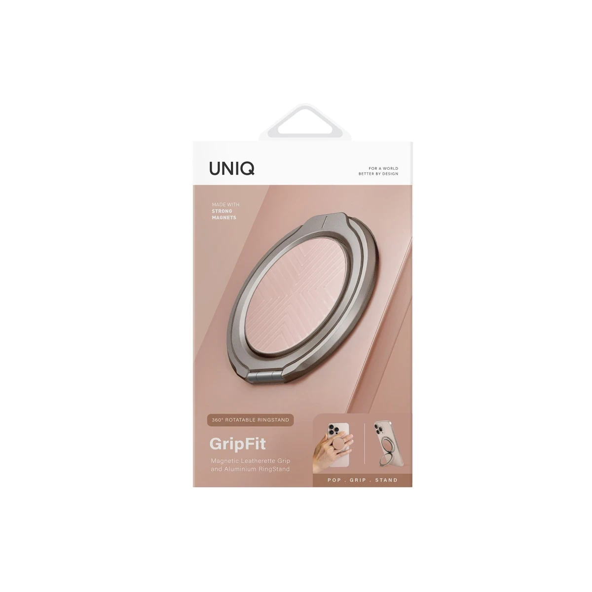 Uniq GripFit Classic 360 Manyetik Magsafe Kickstand Yüzük - Pembe