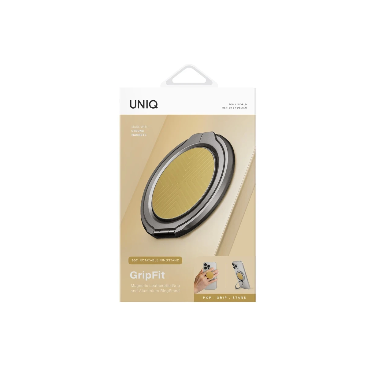 Uniq GripFit Classic 360 Manyetik Magsafe Kickstand Yüzük - Sarı