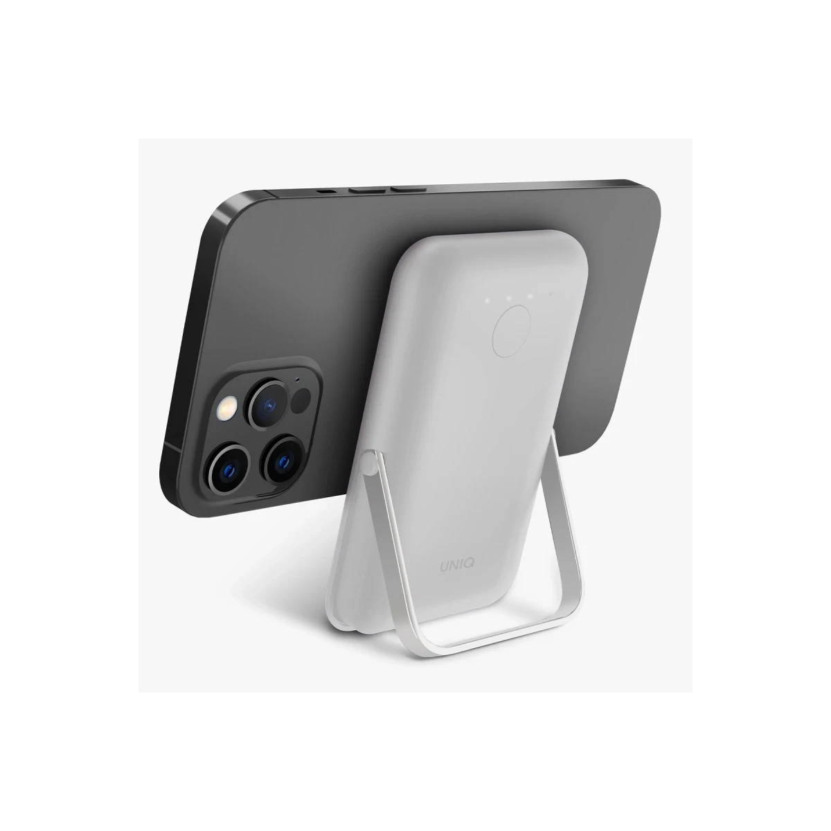 Uniq Hoveo 5.000mAh Manyetik PD Kablosuz Type-C Standlı Powerbank - Açık Gri