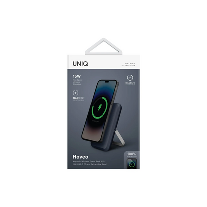 Uniq Hoveo 5.000mAh Manyetik PD Kablosuz Type-C Standlı Powerbank - Lacivert